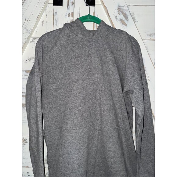 Lululemon Cut Above Hoodie Expression Heathered Gray Logo Back Side Slits Size 8 - Picture 8 of 10